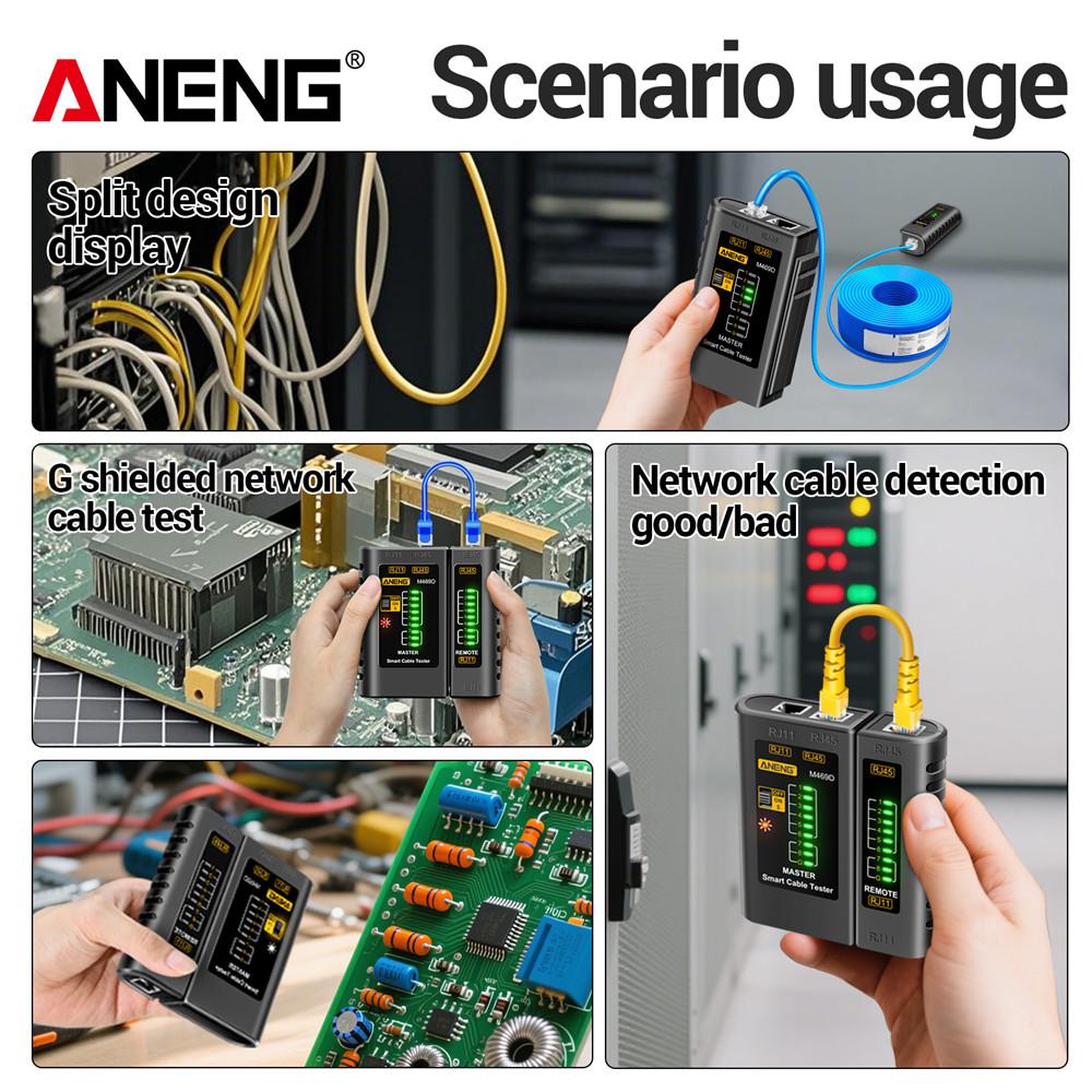 ANENG M469D Tester RJ45 RJ11 RJ12 Network Cable Networking Tool Network Repair CAT5 UTP LAN Cable Tester Cable lan tester