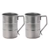Set of 2 Stainless Steel Drinking Cup for Beverages Large Capacity Water Cup Industrial Style Oil Barrels Shape Beer Mug