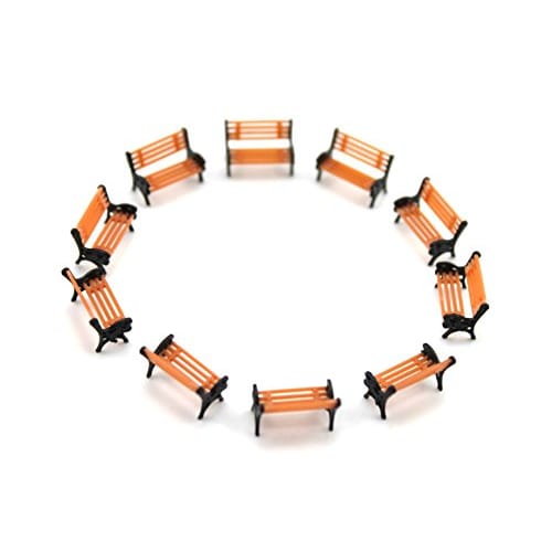 Speed ??MAO Diorama Model Park Bench Chair x 10-Piece Set [1:100] Plastic Model Diorama Minifigure Creation and Display N Gauge