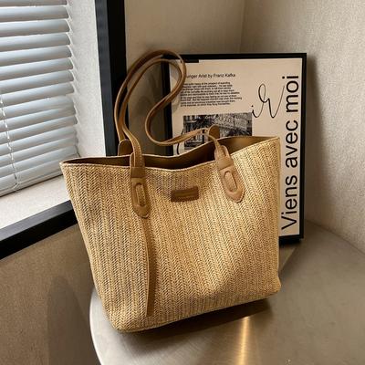 Студенти носять у клас сумки великої місткості Жіноча проста повсякденна сумка-тоут Літня плетена сумка через плече