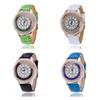 Stylish Women's Quartz Watch With Rhinestones And Pearl Shell Face Elegant Pu Strap