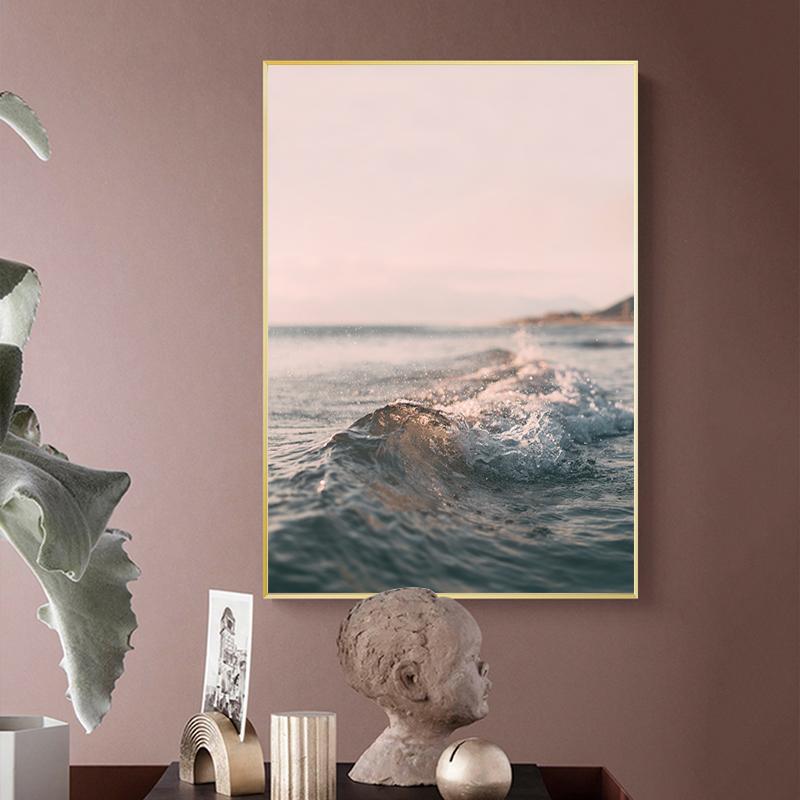 Nordic Canvas Painting Romantic Flamingo Rose Sea Wave Print Animal Painting Modern Wall Art Poster Home Decoration No Frame