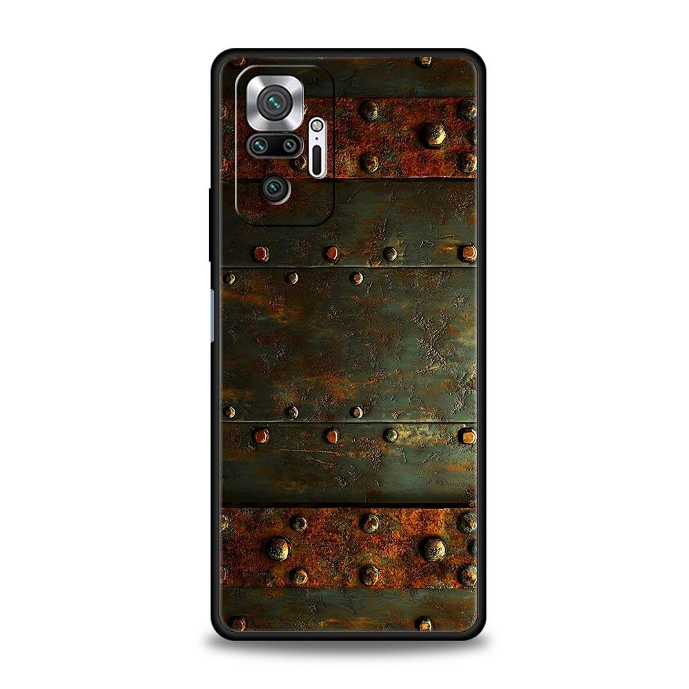 Vintage Industrieller Stil Rostige Handyhülle für Redmi 14C 10C Note 15 14 13 12 10 11 K40 Pro Plus Stoßfeste Weiche TPU-Schale
