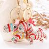 Diamond studded, Zebra keychain, Year of the Horse, Metal Pony Key Pendant, Creative Gift