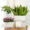 Plastic Material Self Watering Plant Pot Self-absorbent System Double-deck Structure Lazy Plant Pot Magnetic Design