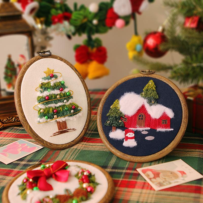 1pc Christmas Snowman Embroidery Kit - DIY Gift Making Toolkit