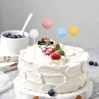 Nouveau Topper de Gâteau Boule en Plastique Rose Bleu Jaune Blanc Réutilisable Boule à Enfoncer Boule Décoration de Gâteau Fournitures Événement & Fête