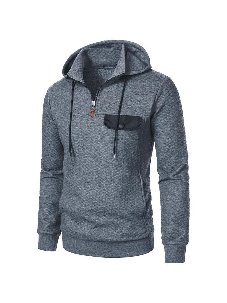 Men's Trendy Loose Stand Collar Hoodie Sports Top