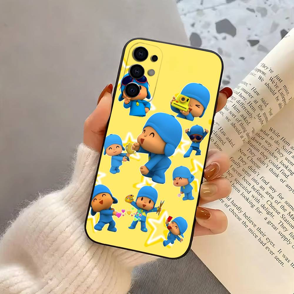 Exploration journey P-Pocoyo-es Phone Case Black Silicone Soft For Samsung S25,S24,S21,S22,S23,S30,Ultra,S20,Plus,Fe,Lite