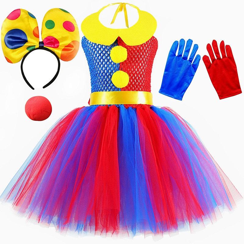Geweldig Digitaal Circus Pomni Kostuum Kinderen Tutu Jurk Kleding Rood Blauw Halloween Clown Kostuums Meisje Verkleedfeest Prinsessenjurken 12M blue