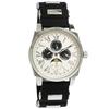 Salvatore Marra Men's Moon Phase Multi-Calendar Watch, 5 ATM Water Resistant, Business Formal, Rubber Strap, Limited Edition, White/Silver, SM22105R-S