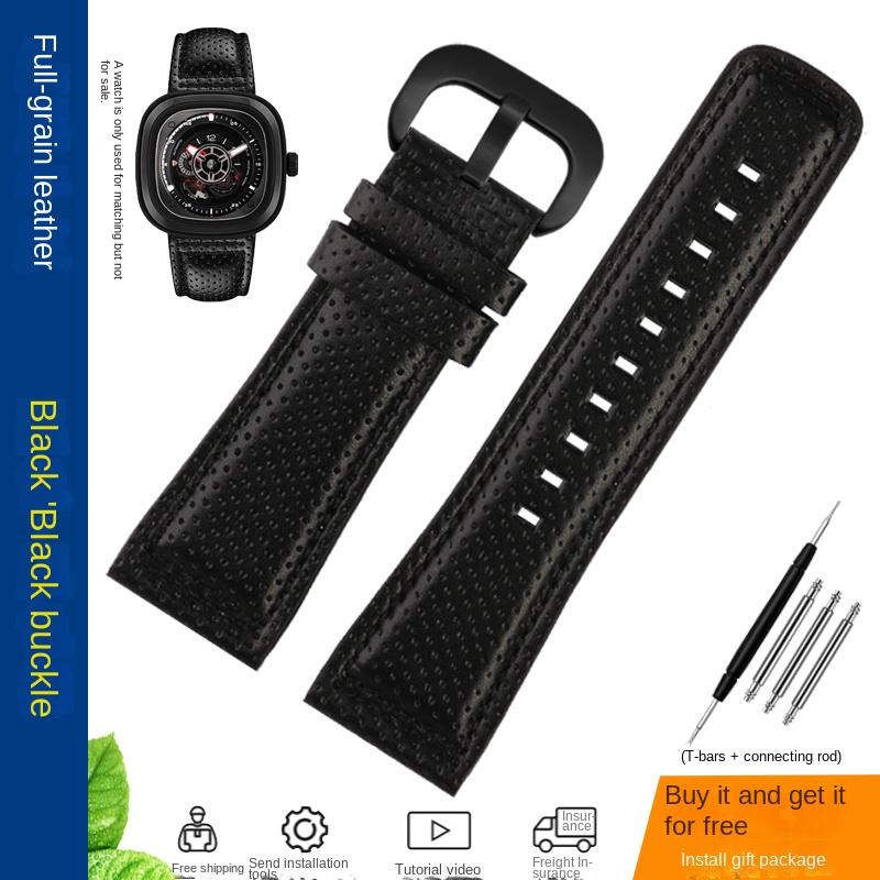 Rindsleder Uhrenarmband für Seven Friday SF-M2/Q201/02/03 P3C/02/SF-M3/04/P1B/01 Armband Echtes Leder Uhrenarmband 28mm Herren Armband