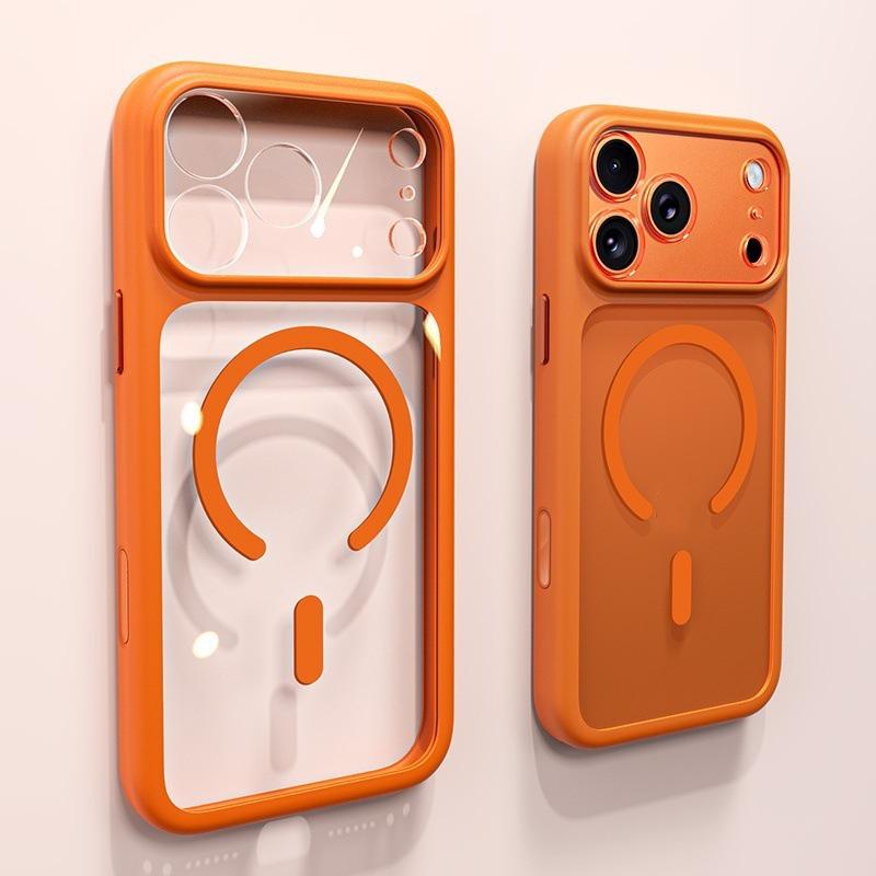 

Transparent Magnetic Drop-Proof Protective Case for iPhone 17 Pro Max - Full Coverage, Fashionable Design, Precise Cutouts iPhone 16 оранжевый