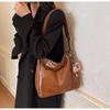 IELGY Retro Large-Capacity Bag Autumn Winter Commuter Shoulder Cross-Body Fashion Tote Bag