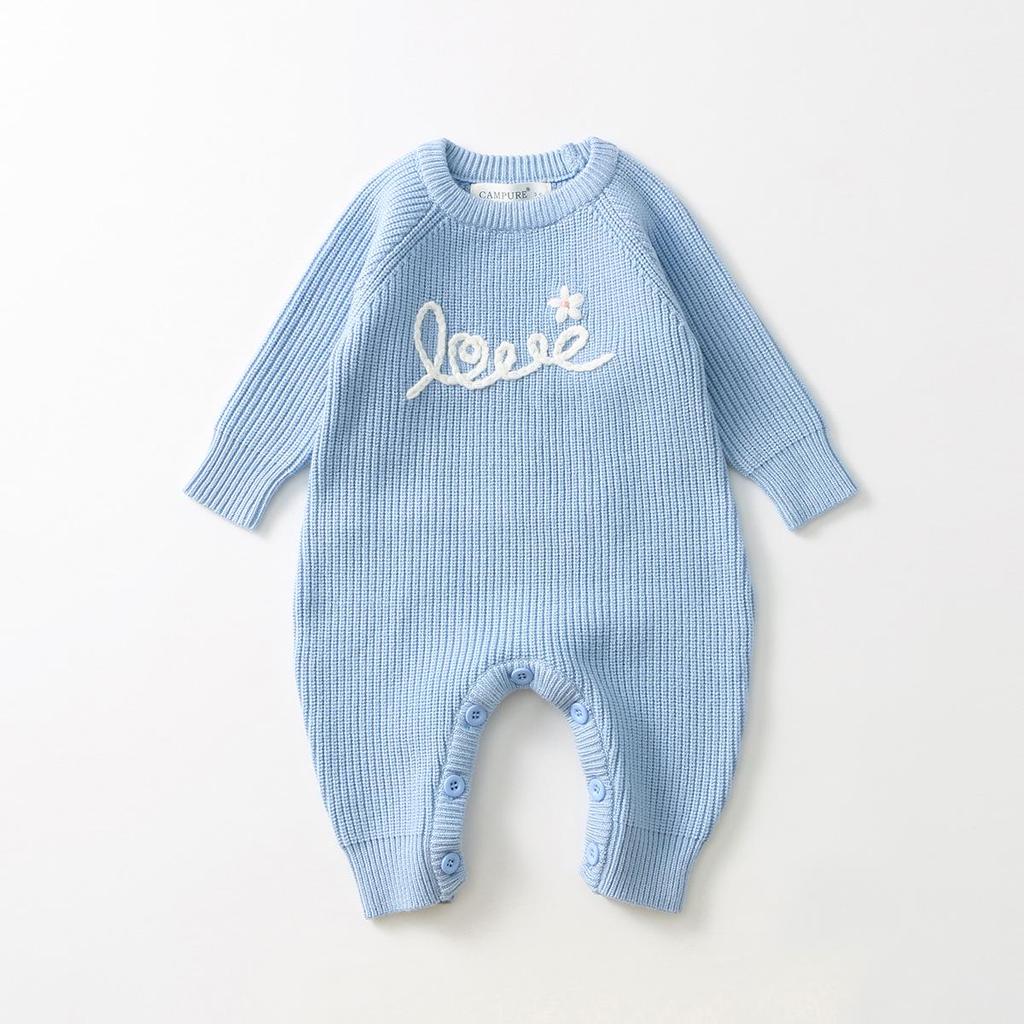 Jungen Frühling & Herbst Strick-Strampler - Roter Baby-Strampler & Pullover Set