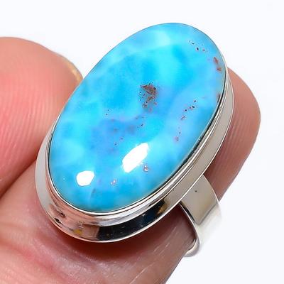 Δαχτυλίδι δώρου Natural Republic Larimar Gemstone 925 από συμπαγές ασήμι 925 S.7 M6h98