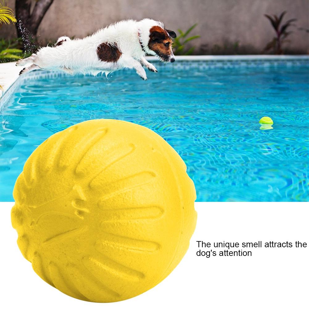 1 Pcs EVA Dog Ball Toy Pet Bite Resistant Chew Toys Pets Interactive Balls(yellow)
