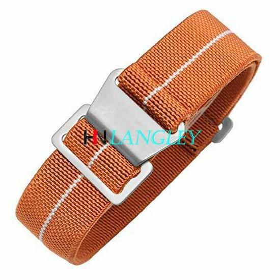 

Универсальный эластичный нейлоновый ремешок для часов 20, 21, 22 мм, совместимый с Huawei, Samsung, Submariner, Tudor 18mm Silver Buckle белый/оранжевый