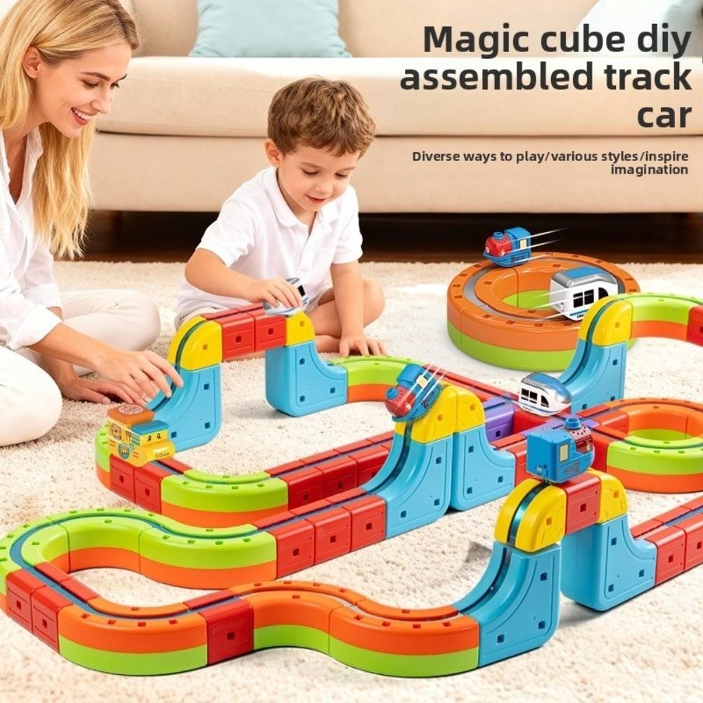 DIY Track Fusio Magnetic Car Toy 3D Cube Track Trackle Toy Set New Track Fusio Toys