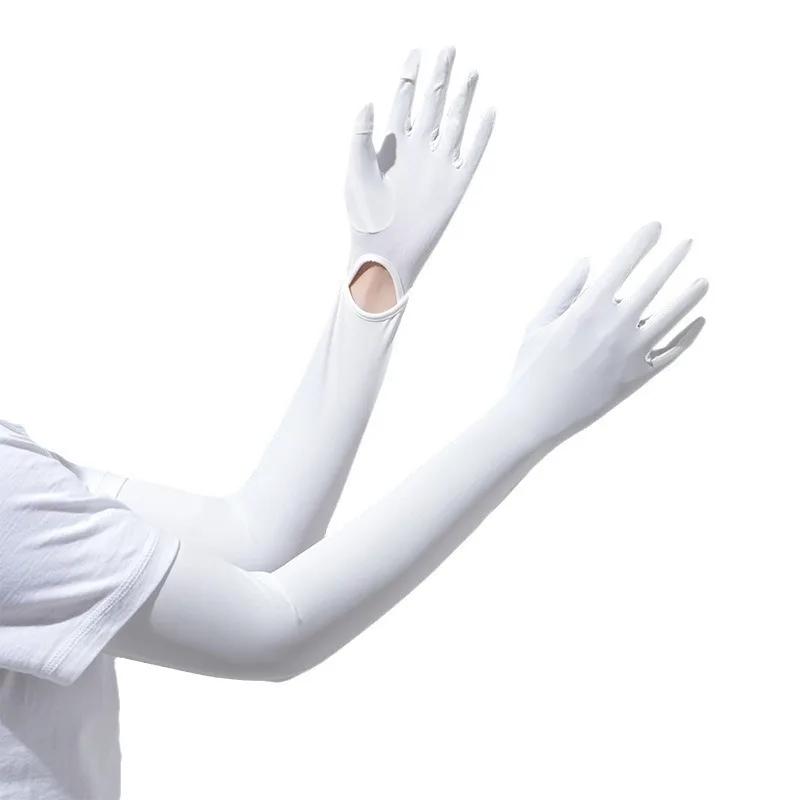 Sonnenschutzhandschuhe Damen UV-beständig Eisärmel EisSeide Handschuhe Radfahren Dünn Outdoor Fahren mit Touchscreen