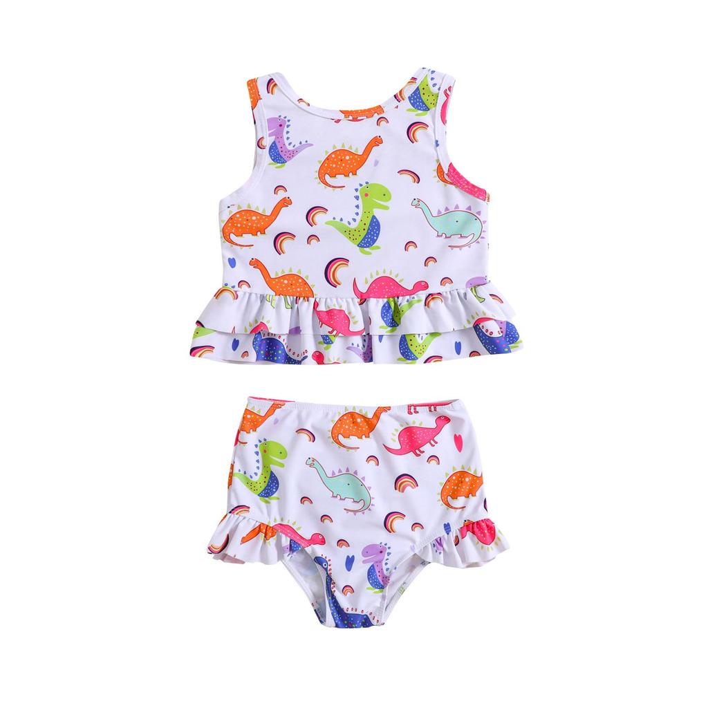 Girls’ Dinosaur Print Two-Piece Swimsuit Set