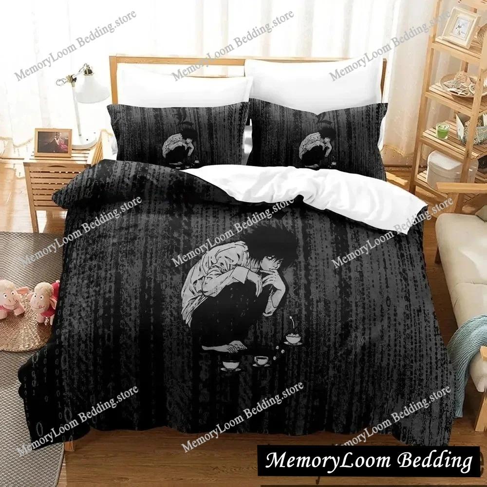 Death Anime Note Premium Luxus Bettwäsche Set Japan Cartoon Weiche Bettbezug Plüsch Bettdecke Tagesdecke Twin/Einzel Größe Bedruckt