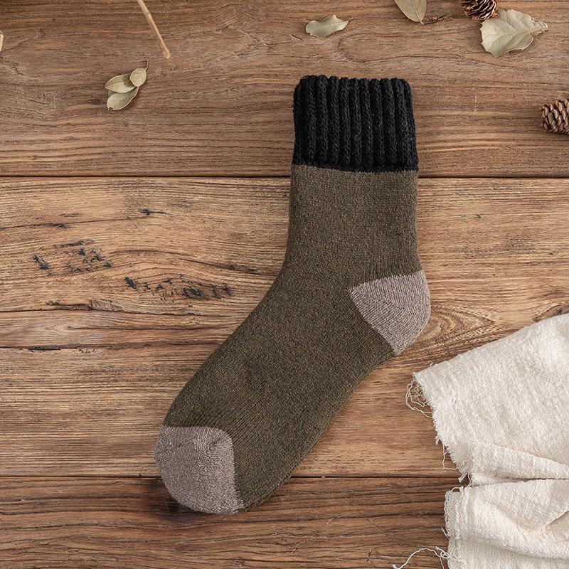 5pairs/Lot Men's Wool Socks Super Thick Terry Winter Warm Socks Fashion Style Mid Tube Socks Snow Socks High Quality Men's Socks