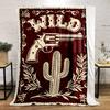 Wild West Pistol and Cactus Design Blanket Flannel blanket for bedroom, living room, sofa, and nap sofas.