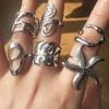 Fashion Copper Color Starfish Leaf Open Rings For Women Stainless Steel Metal Irregular Geometric Double Heart Ring Zircon