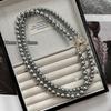 Women's Non-Fading Deep Sea Shell Pearl Necklace with Versatile Small Lockbone Chain