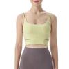 Women's Ribbed Slim-Fit Autumn/Winter Yoga Top with Chest Pads, Sexy Back Sports Bra