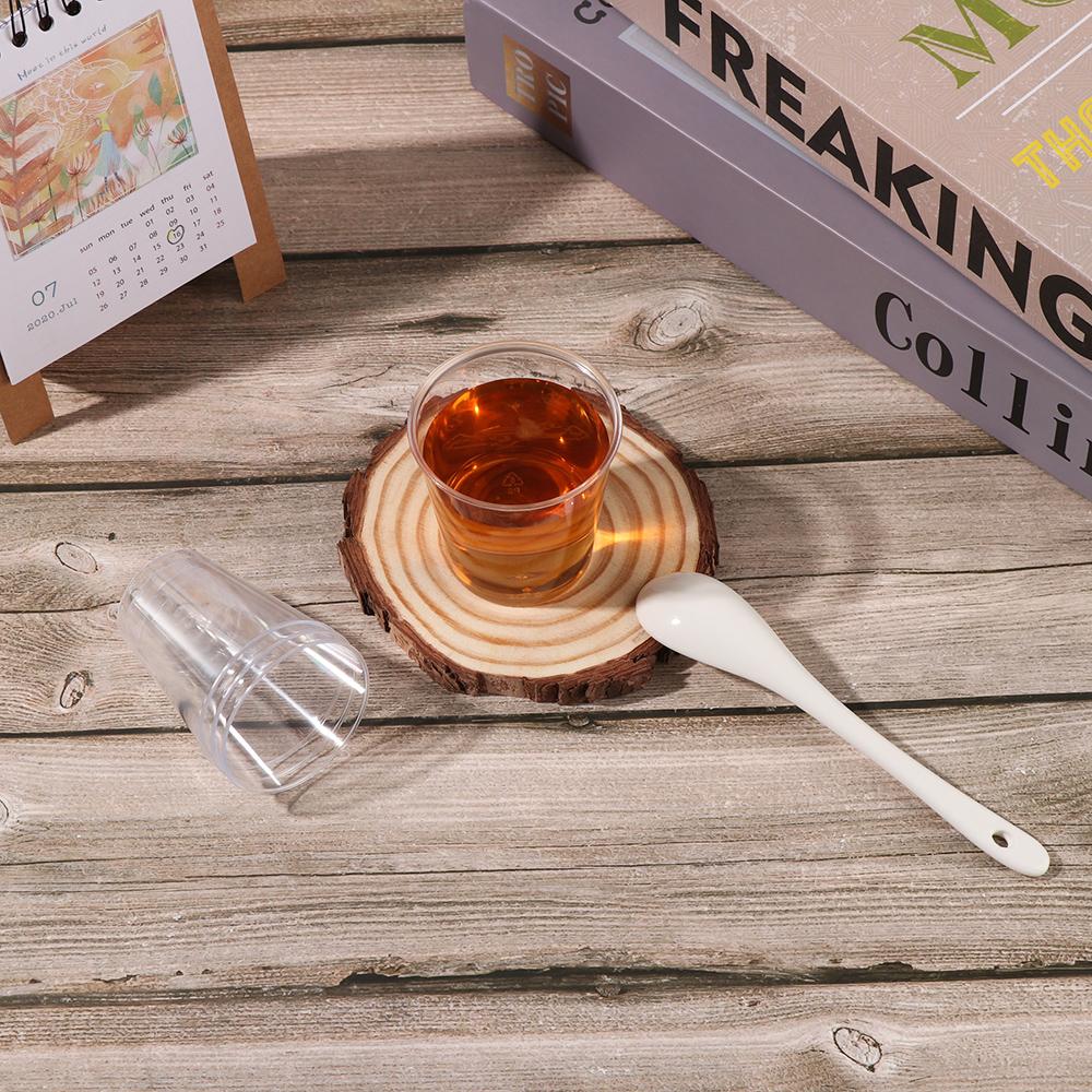 30/50 Pcs Round Reusable Plastic Shot Glasses Dessert Cups Disposable Glass Drinks Transparent Cupcake Pudding Boxes Cake DIY