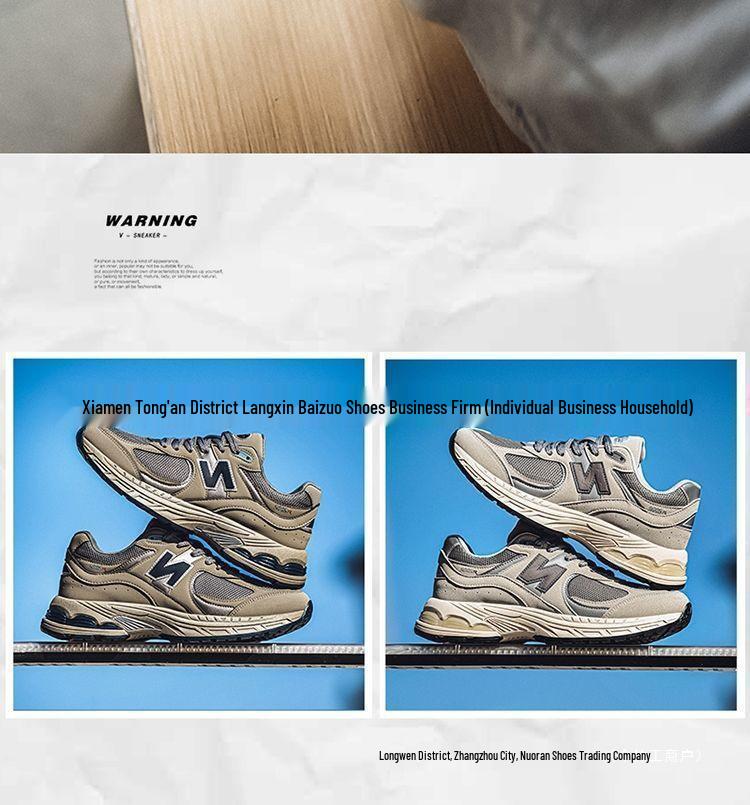 Original Grey New Balance NB2002rc Unisex Sneakers: Low-Top Casual Dad Shoes