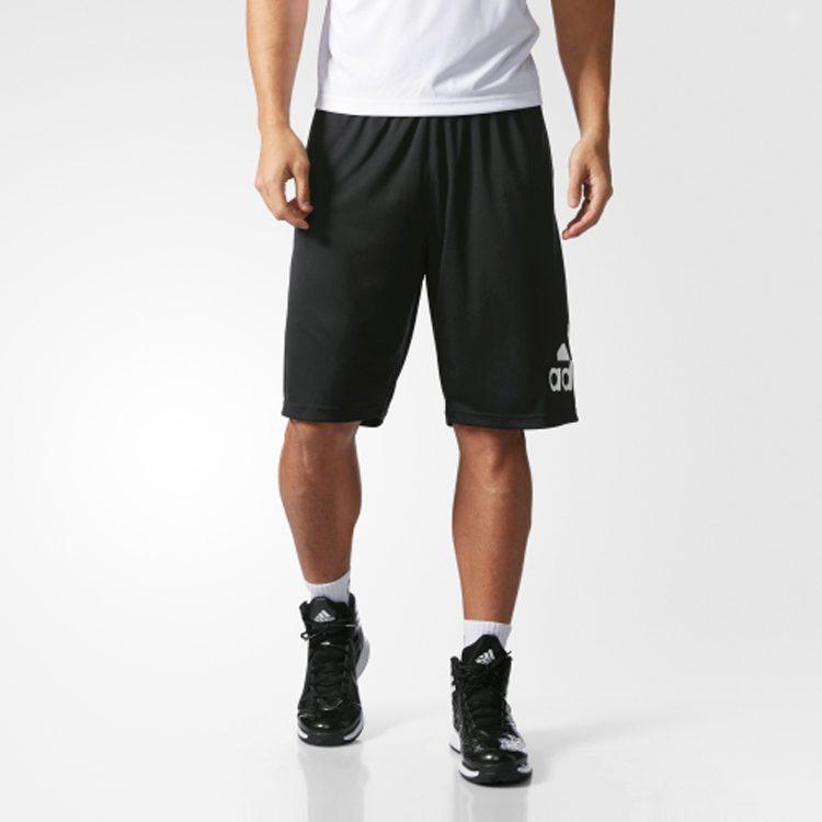 adidas Basketball Shorts Men's Black Moderate Straight Fit Pants BR1953
