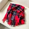 Brown British plaid fringed scarf women's winter Korean version imitation cashmere thickened shawl versatile warm scarf men's trend