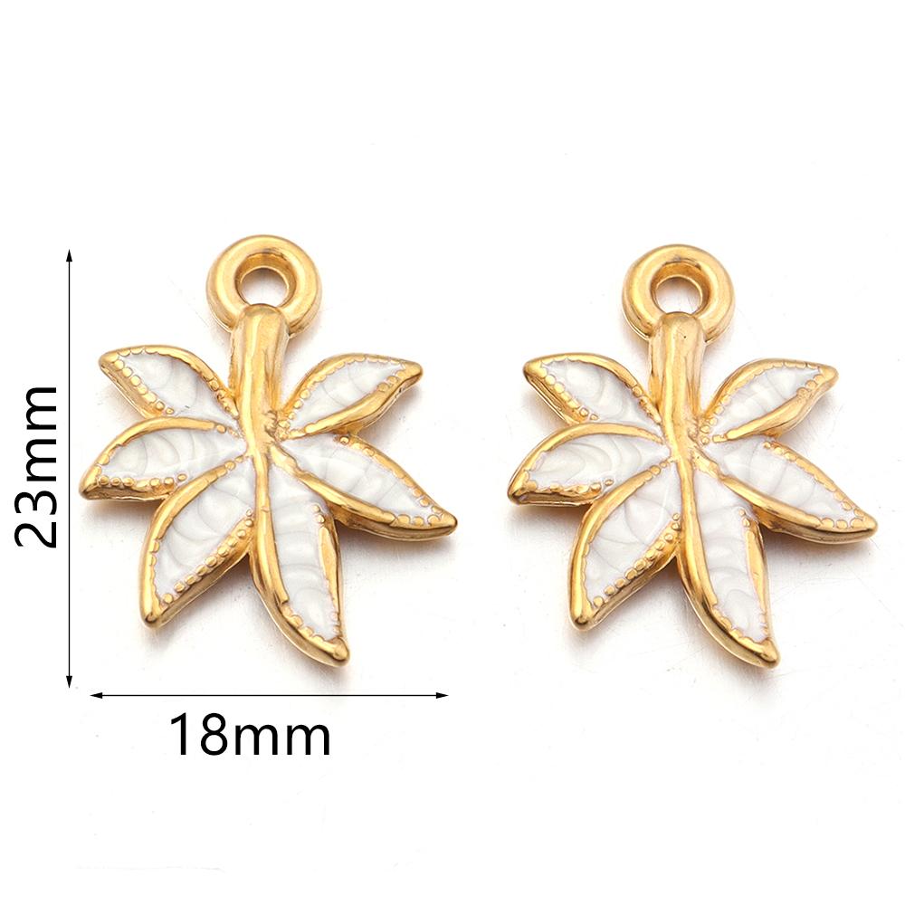 2pcs/lot Stainless Steel Enamel Charms Cute Fruit Strawberry Cherry Banana Flower Leaf Pendants For DIY Jewelry Making Necklace