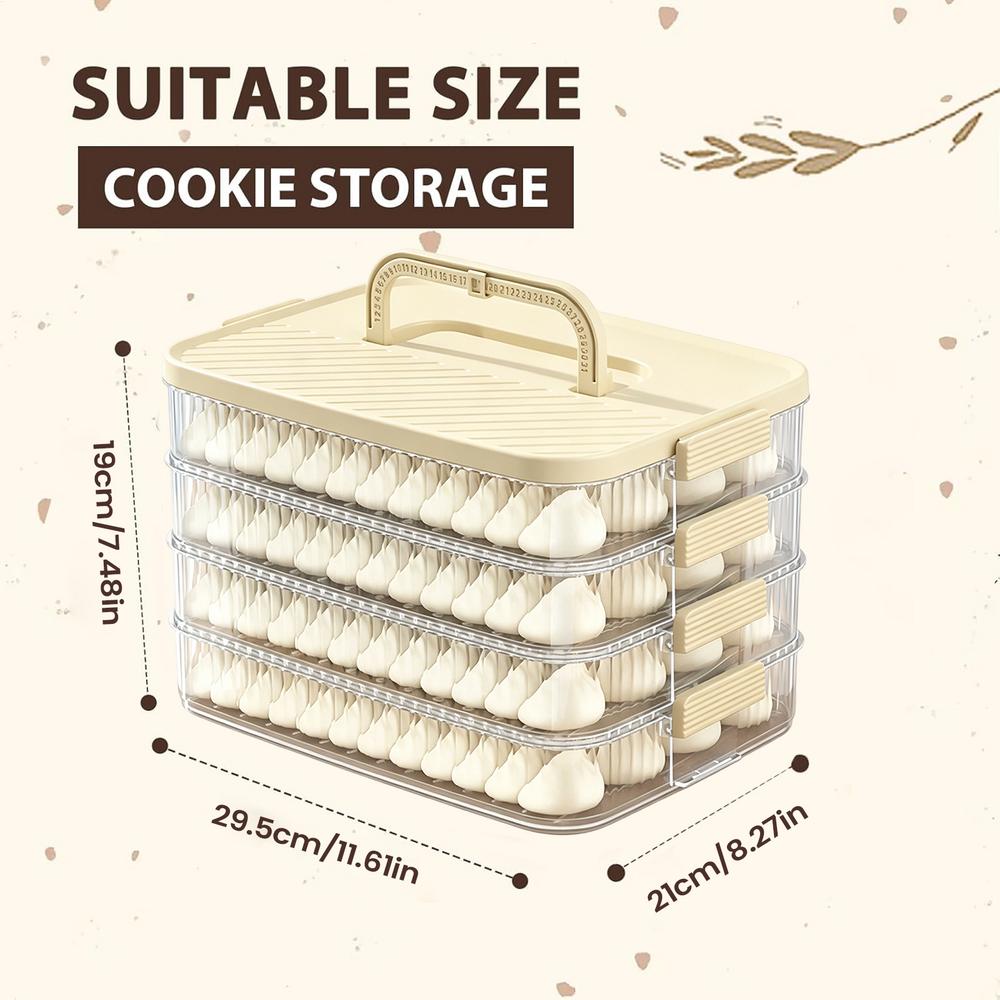 Stackable cookie storage container Dumpling storage box Cheese container Cookie Holder Container Fresh-Keeping Food Box