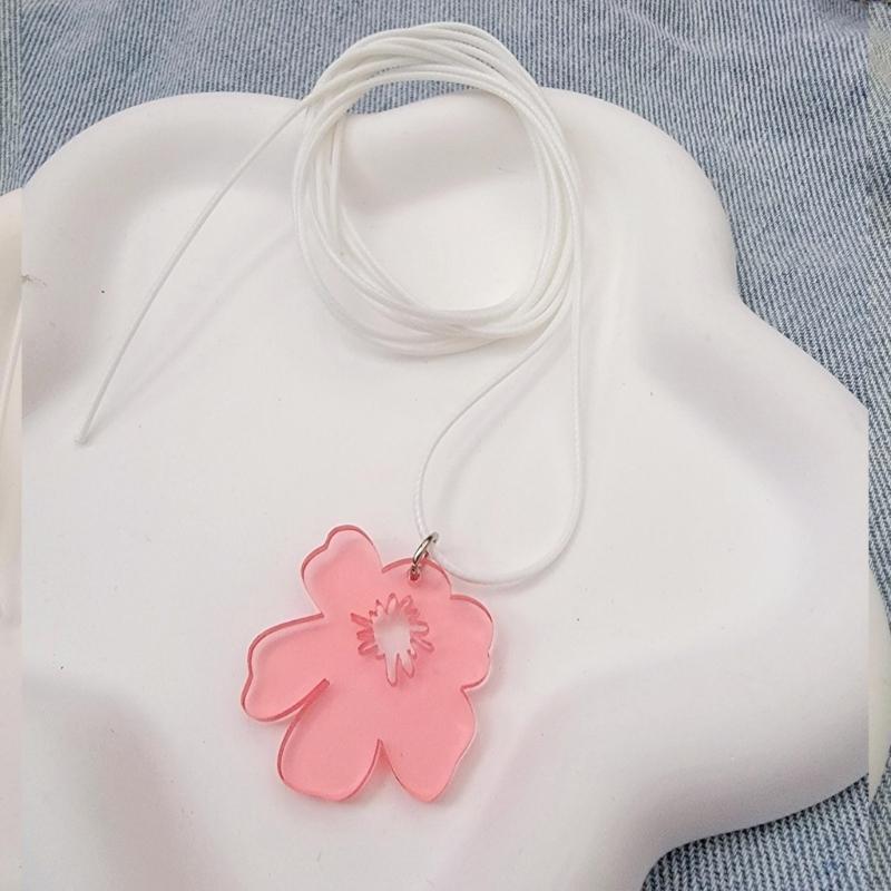 Sweet Irregular Flower Pendant Necklace Party Jewelry Fashion Statement Choker Fashion Simple Cord Collar Necklace