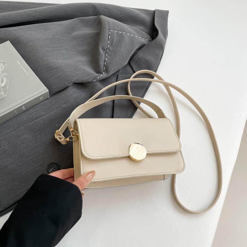 Solid color simple foreign style handbag 2025 spring new versatile ins shoulder messenger bag temperament small square bag women