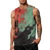 Herren Ärmelloses Tanktop Lässig Trendig Farbspritzer-Print Atmungsaktiv Sportliches Muskelshirt Leichtes Sommer-Trainingsweste
