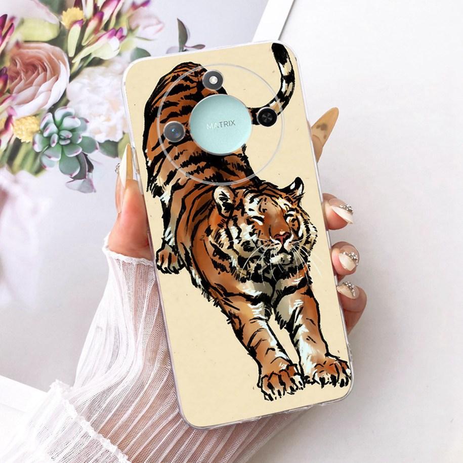 6.8" Case For Honor X9c Smart 5G Cover Cool Fashion Dragon Lion Wolf Cartoon Soft Silicone Phone Cases For HonorX9c Smart Bumper