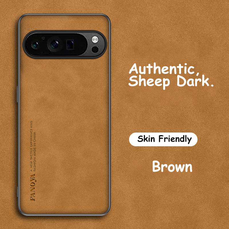 Luxury Leather PU Plain Color NonSlip Phone Cover For Google Pixel 10 9 8 7 6 A Pro XL Matte Soft Shell Antifall Protective Case