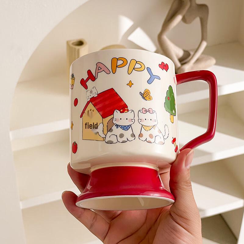 ZISIZ Cartoon Keramiktasse mit Löffel