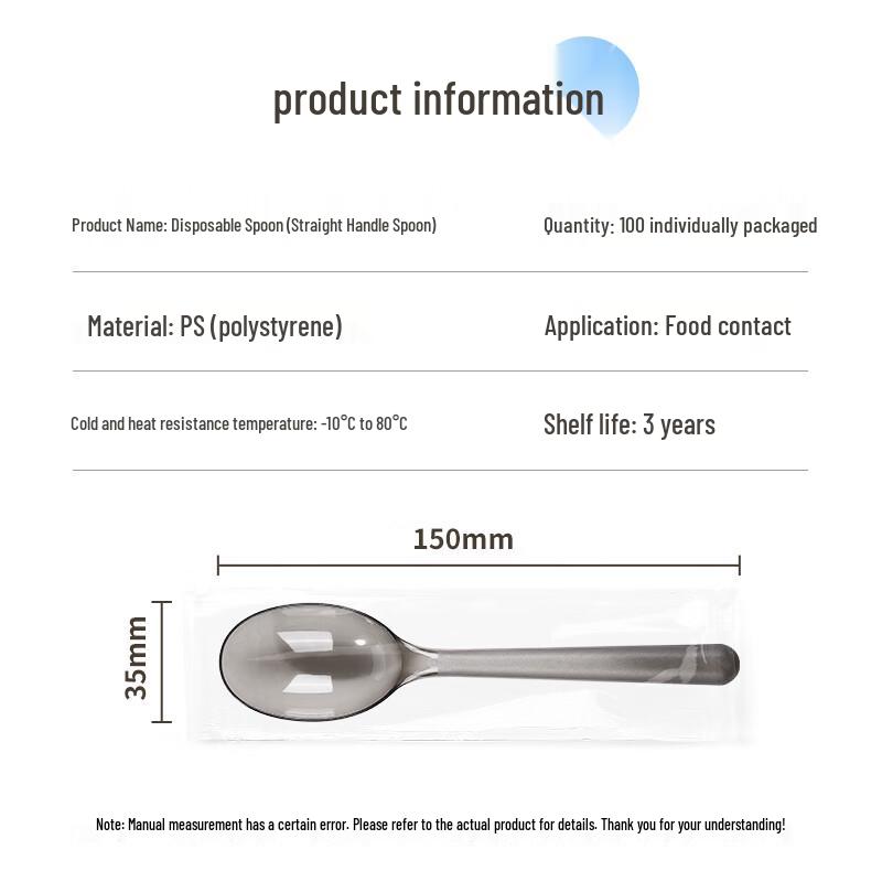 Individually Wrapped Disposable Plastic Spoons (100-count)