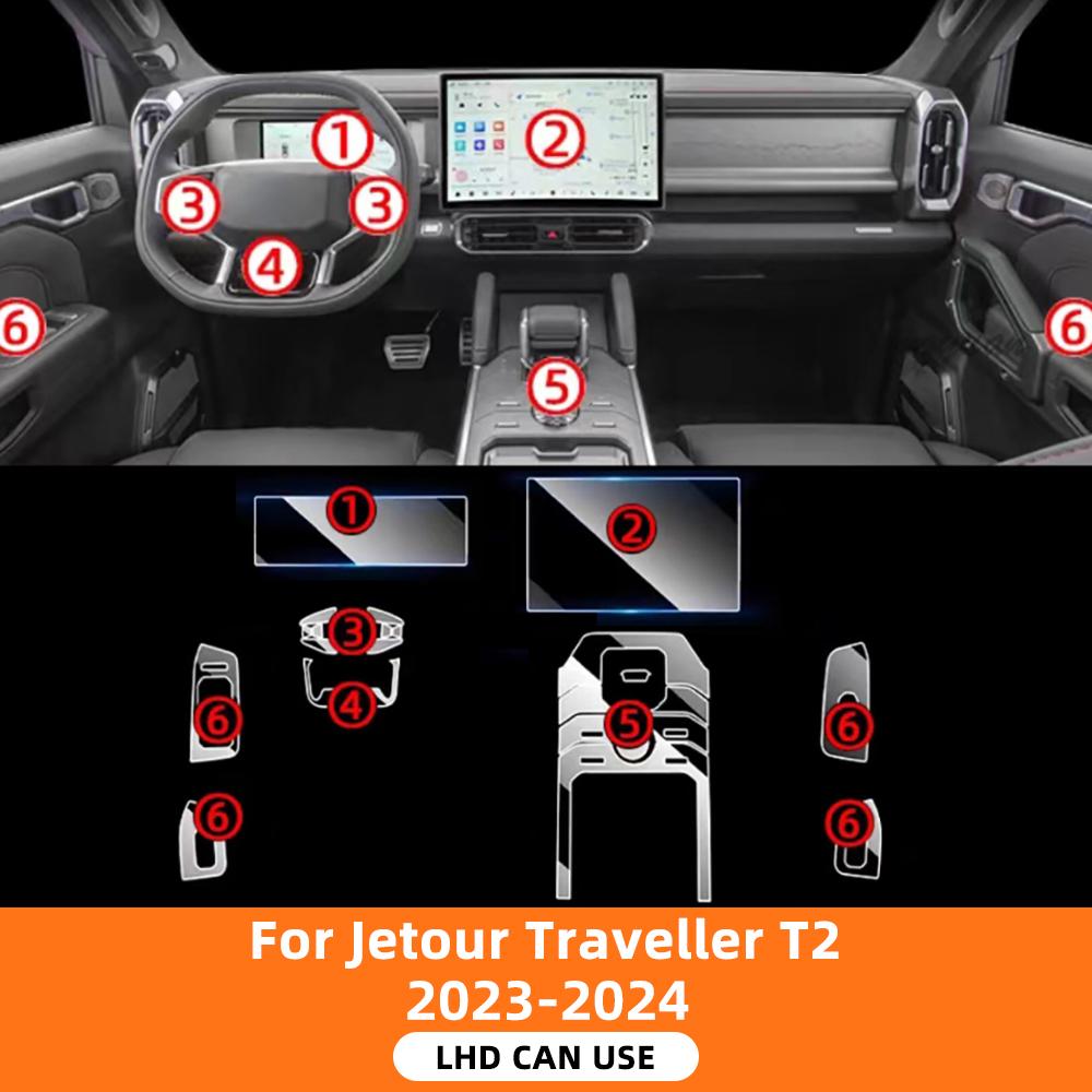 TPU Interior Protector for Jetour Traveller T2 2023-2024 Anti-Scratch Film