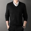 Men S Winter Thick V Neck Long Sleeve Pullover Knit Sweater