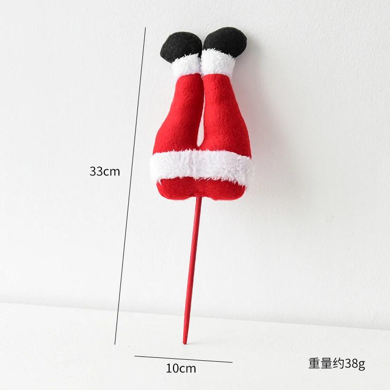 Christmas Elf Figurine Leg Ornament, Vase Flower Decoration, Suitable for Christmas Room and Garden Decoration.