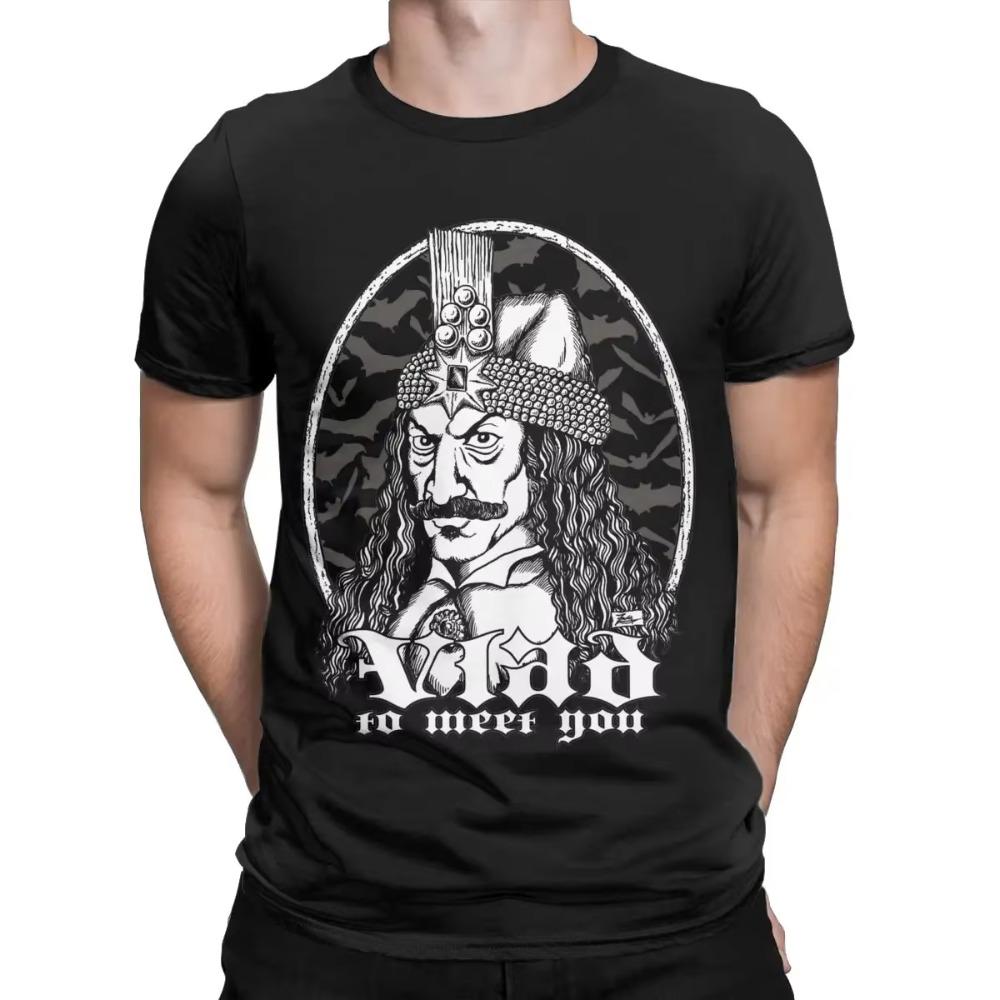 Fashion Vlad To Meet You Vlad Dracula T-Shirts for Men Crewneck Cotton T Shirt Short Sleeve Tee Shirt Gift Idea Clothes