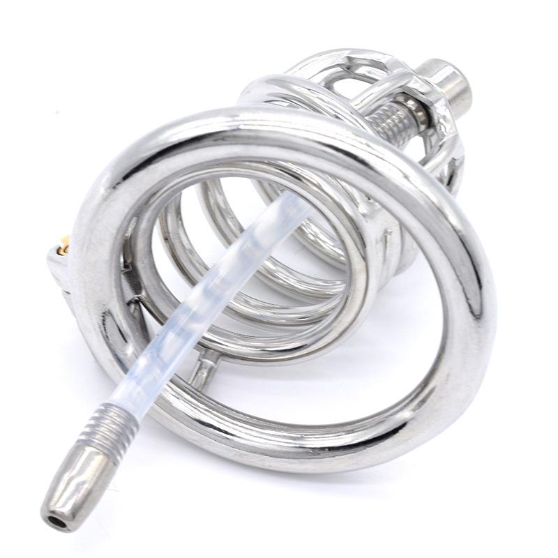 Metal Penis Lock Cock Rings Steel Chastity Cage with Urethral Male Bondage Belt Device Sissy Kali Adults Sex Toys for Men