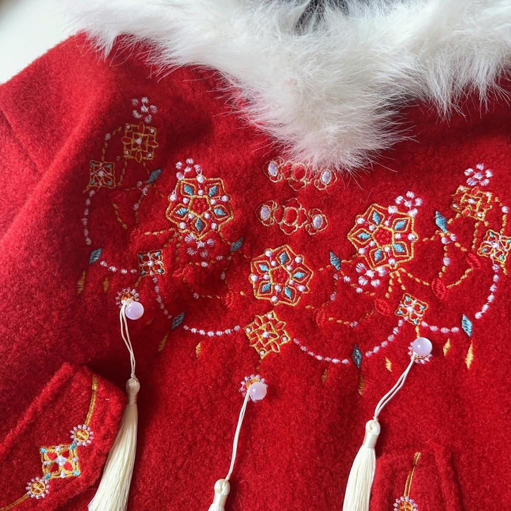 Dziewczęca pikowana bluza zimowa w stylu chińskim - BWA108